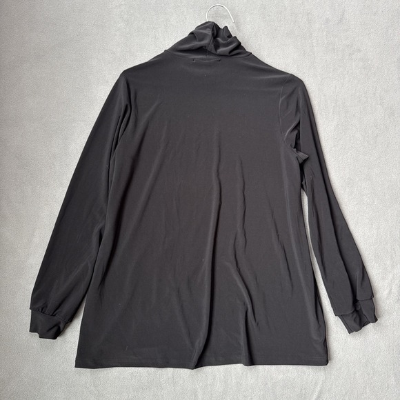 Sympli Turtleneck Womens 10 Black Jersey Long Sleeve Stretch Canadian Made Top - Picture 2 of 9
